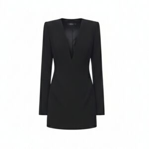 Mango Elegant Black Long Sleeve Dress